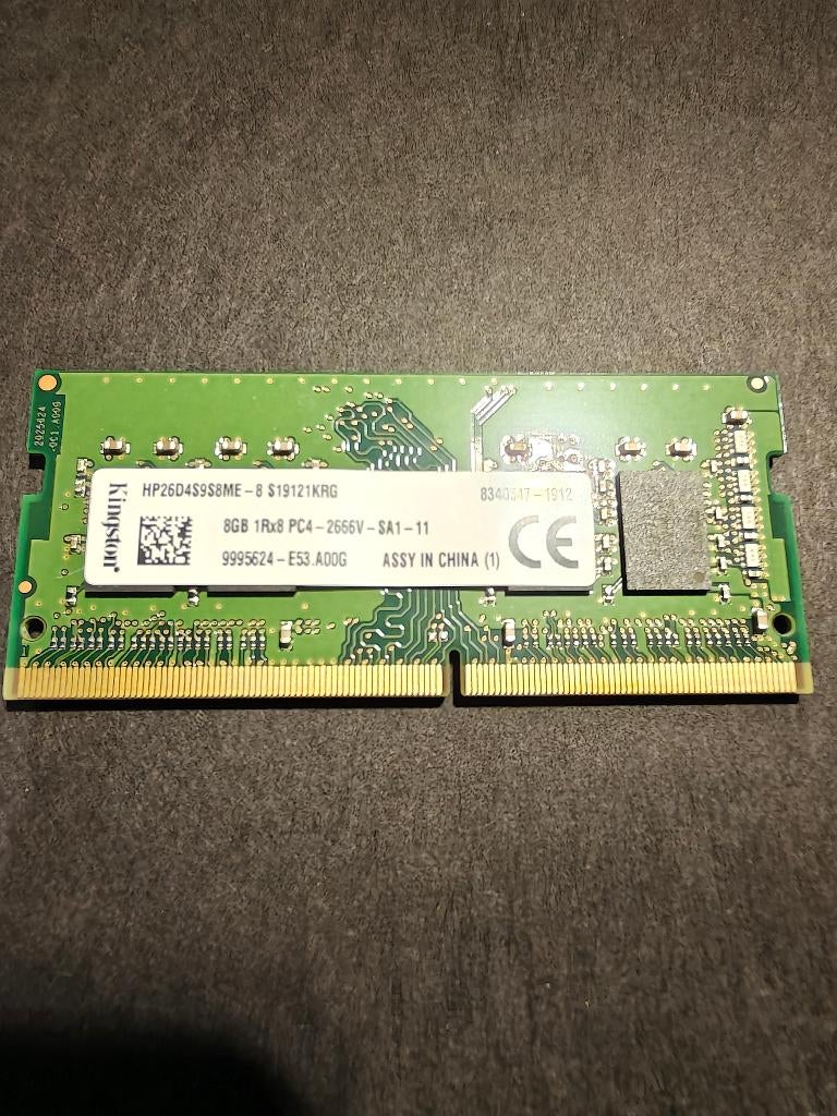 Kingston 8Gb 1Rx8 PC4-2666, Computers en Software, Gebruikt, DDR4, 8 GB, Ophalen of Verzenden