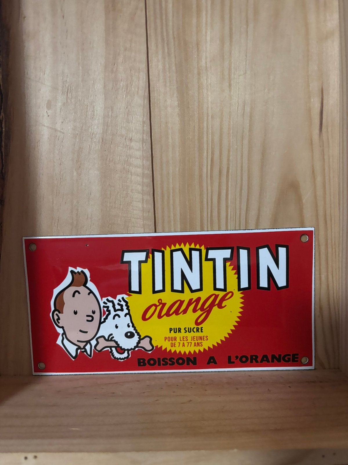 Plaque émaillée tintin, Collections, Enlèvement ou Envoi, Comme neuf