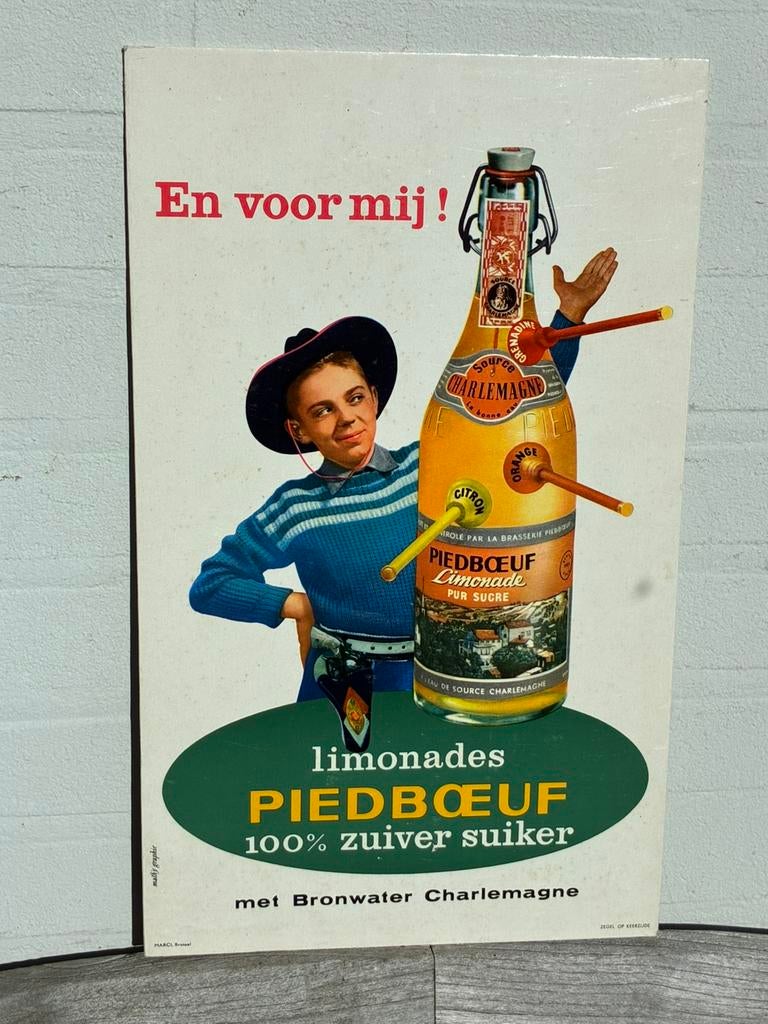 Limonade/Piedboeuf, Collections, Marques & Objets publicitaires, Enlèvement, Utilisé, Panneau publicitaire