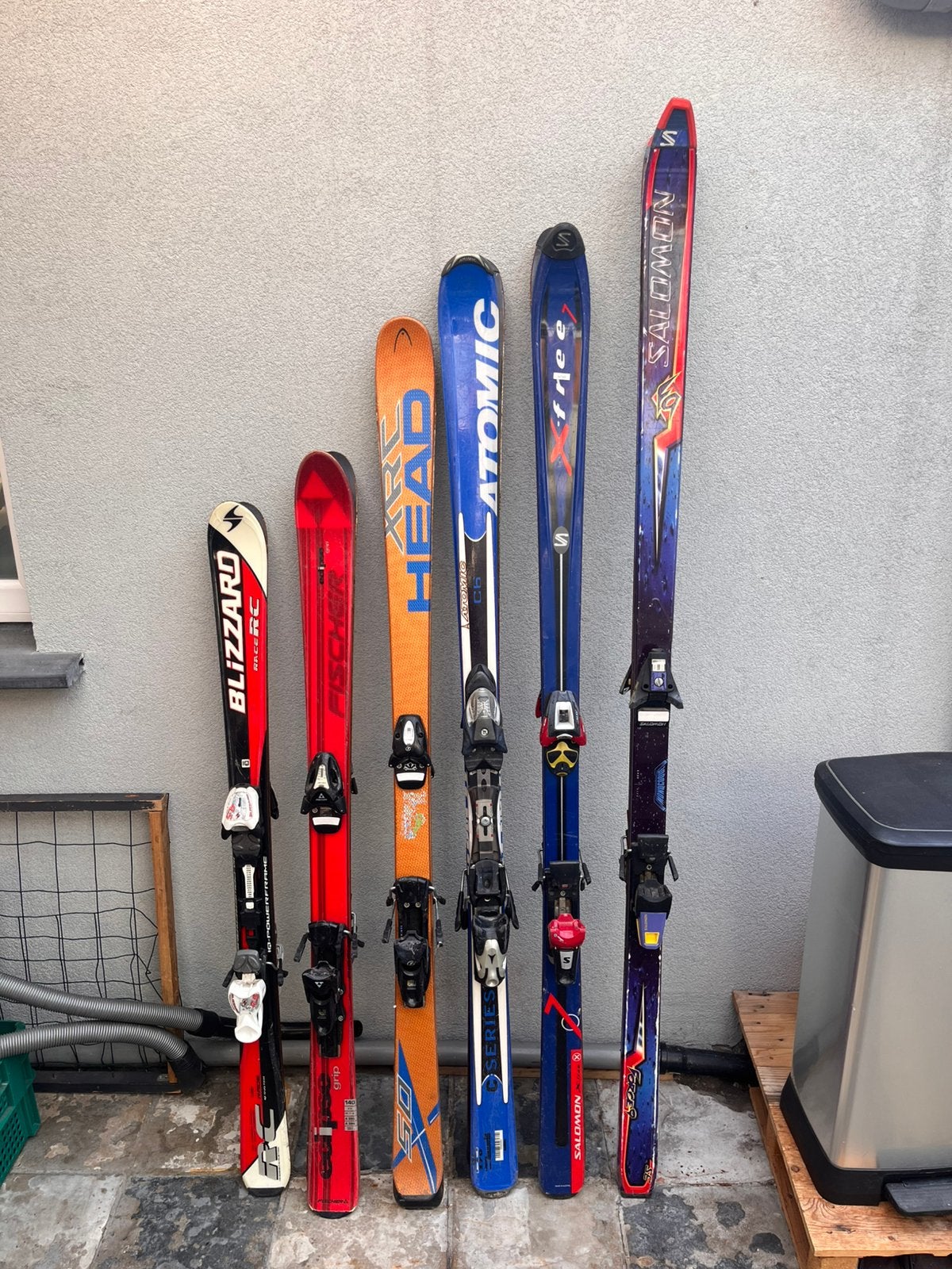 Lattes de ski avec fixations, Enlèvement, Utilisé, Ski, Bâtons