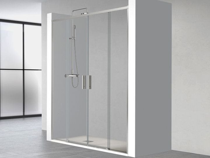 Paroi de douche double porte coulissante  185 =>195 cm L, Bricolage & Construction, Enlèvement, Neuf, Chrome, Douche