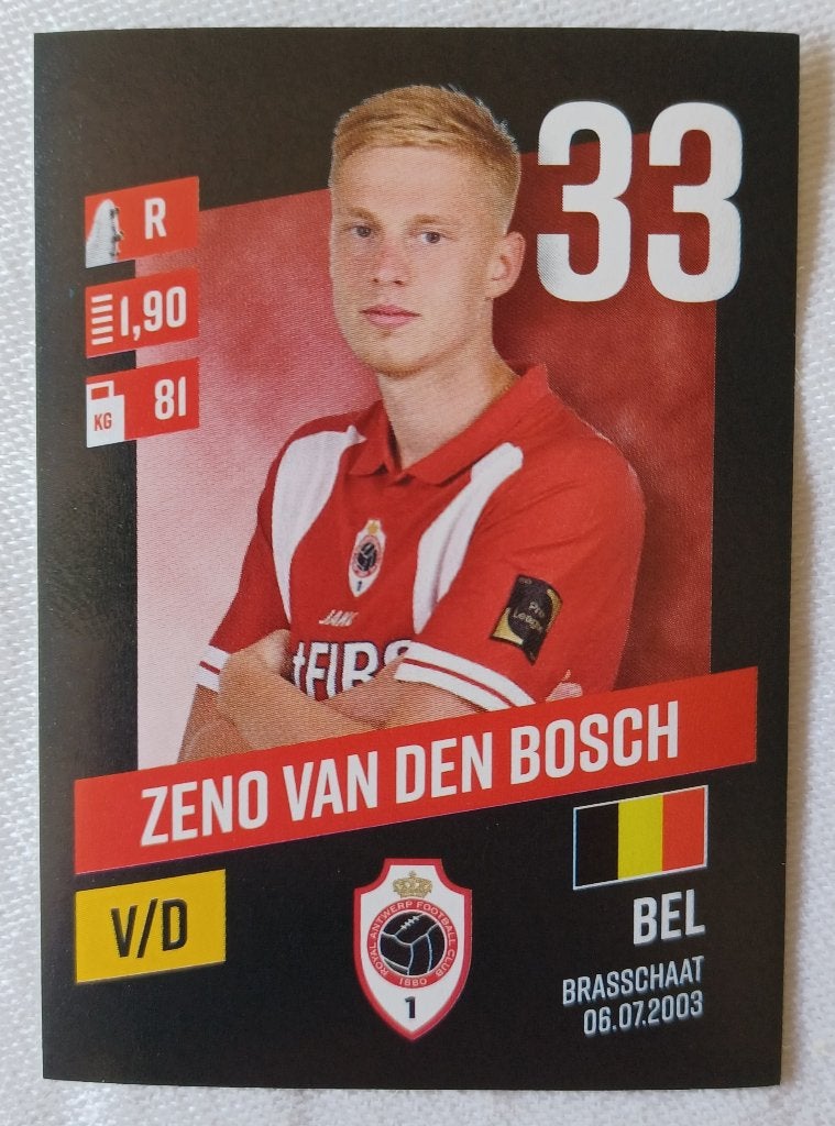 Sticker Zeno Van den Bosch (rookie) - Pro League 2023-2024, Ophalen of Verzenden, Zo goed als nieuw, Sticker
