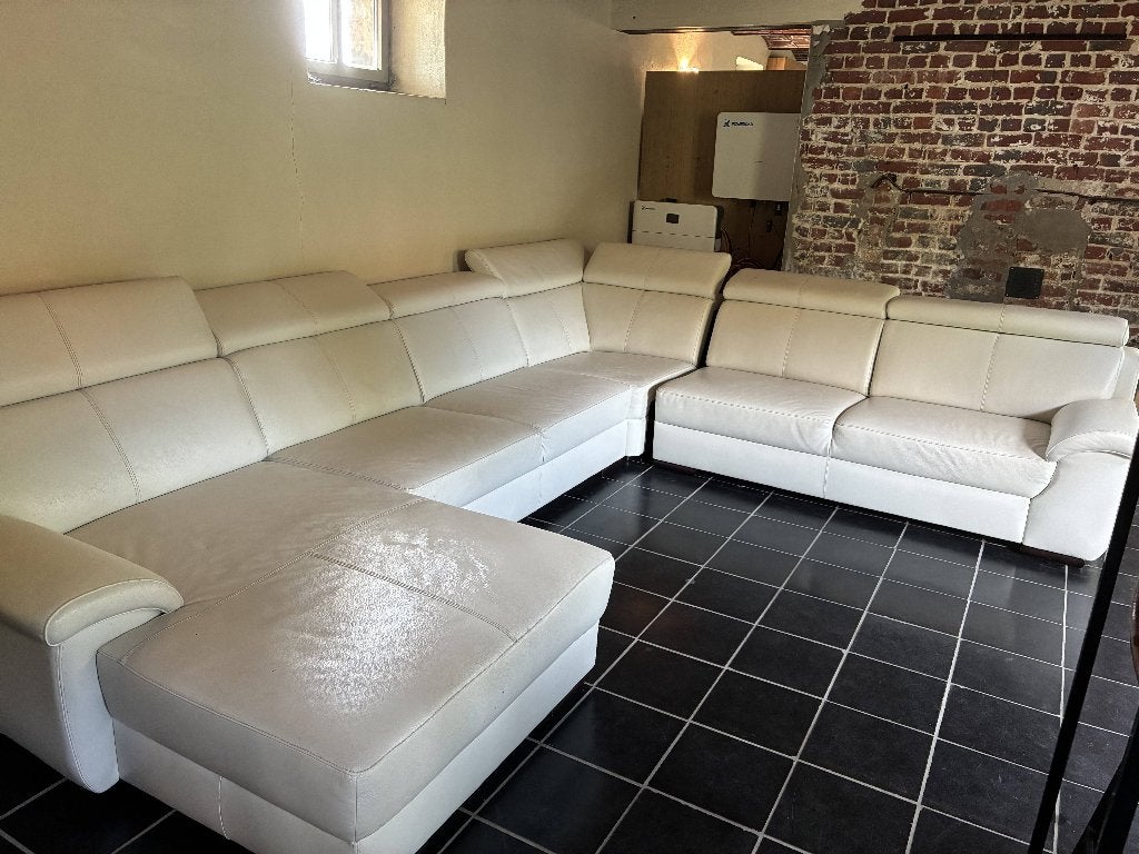 zetel, Huis en Inrichting, Ophalen, Gebruikt, 125 tot 150 cm, Hoekbank