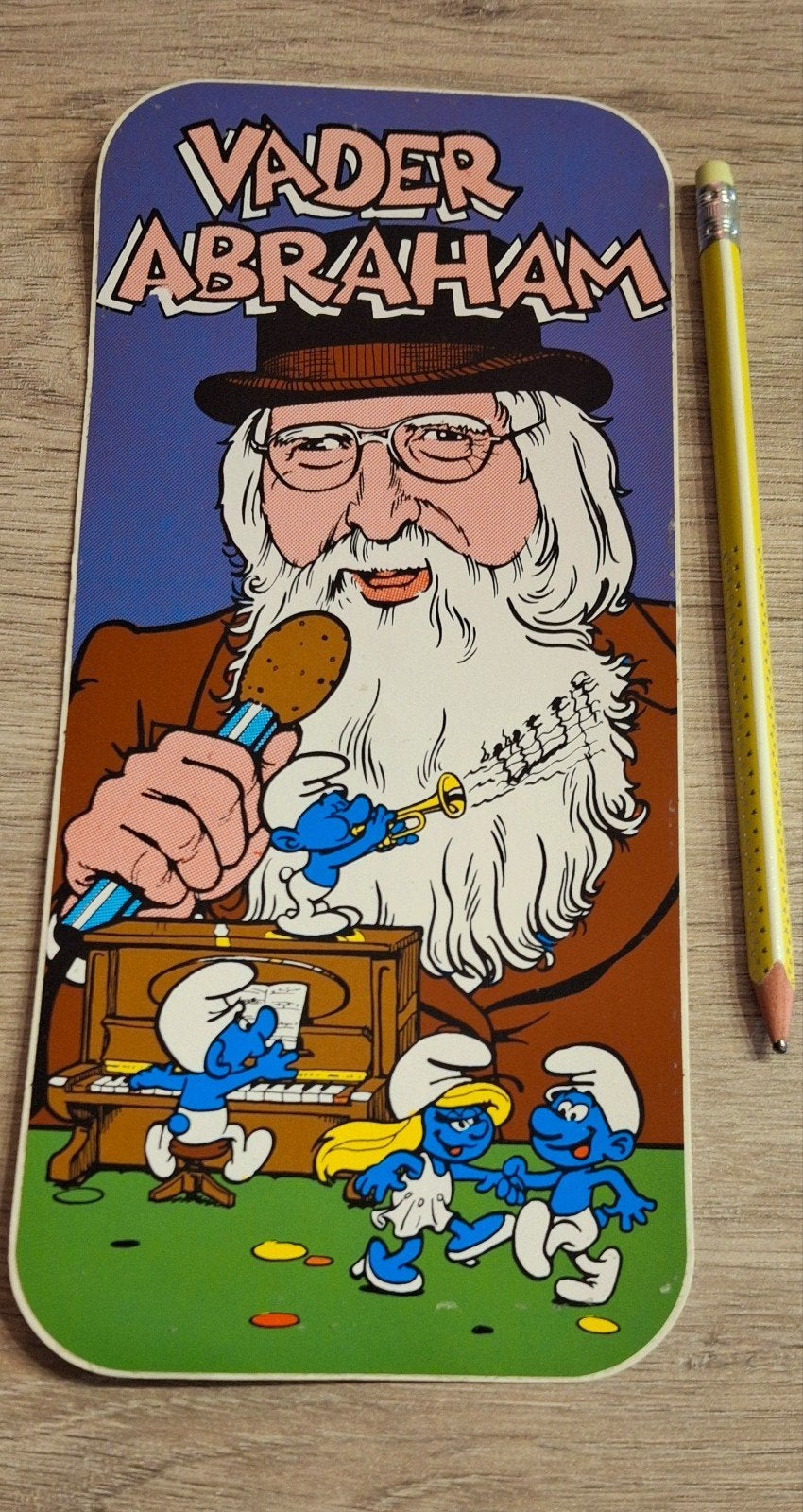 grote vintage sticker Smurfen Vader Abraham, Ophalen of Verzenden, Zo goed als nieuw, Overige typen