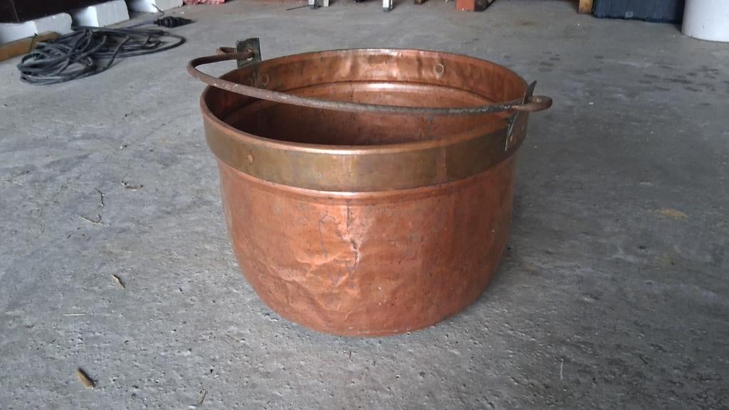 Roodkoperen ketel, Ophalen, Gebruikt, 40 cm of meer, Rond
