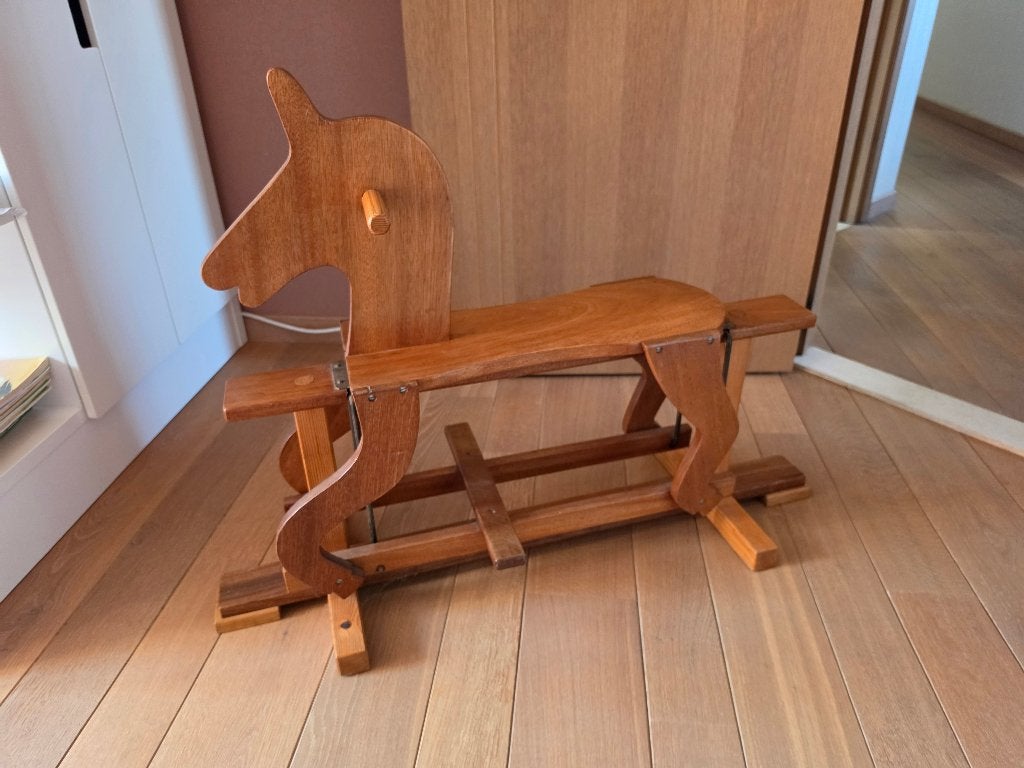 Handgemaakt houten schommelpaard – vintage, Kinderen en Baby's, Ophalen of Verzenden, Gebruikt, Rij- of Hobbelspeelgoed