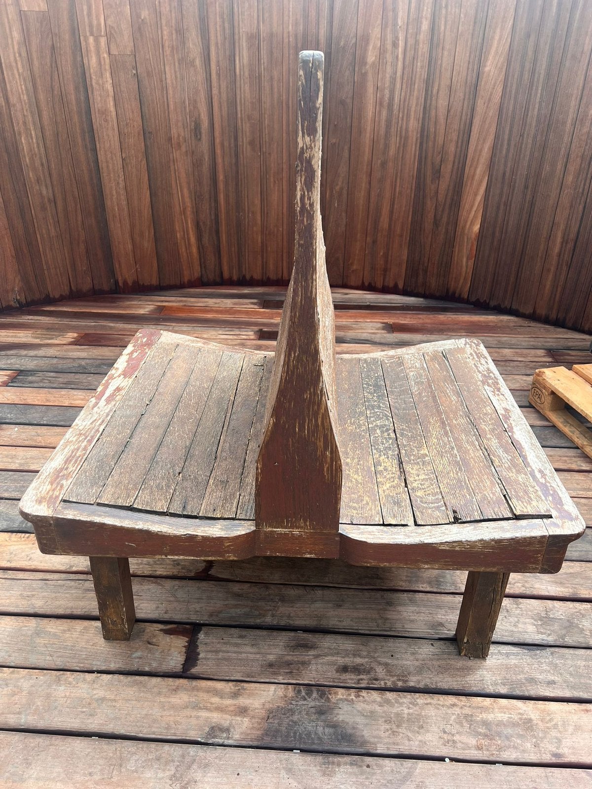 Sièges de train anciens en bois authentiques (2 pièces), Enlèvement, Comme neuf, Bois