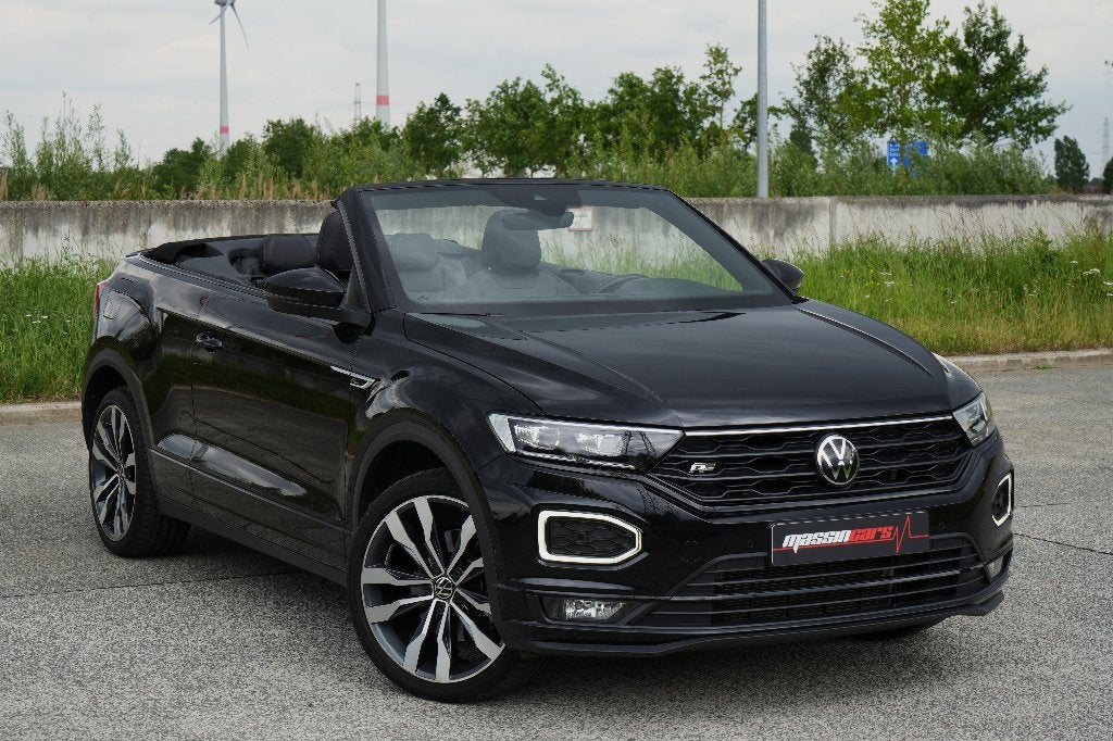 Prachtige VW T-ROC R-Line Cabriolet slecht 22000 km!, Auto's, Volkswagen, Cabriolet, Zwart, Leder, Bedrijf