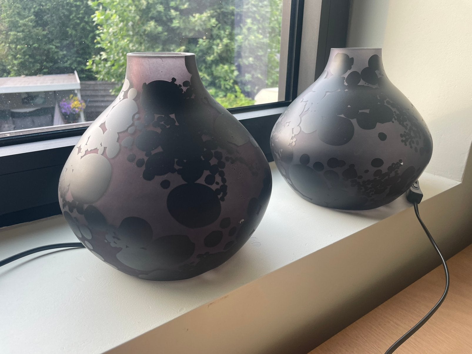 Vintage IKEA Koppar tafellampen – Amelia Chong (Set van 2), Ophalen, 23 cm, Paars, Matte afwerking