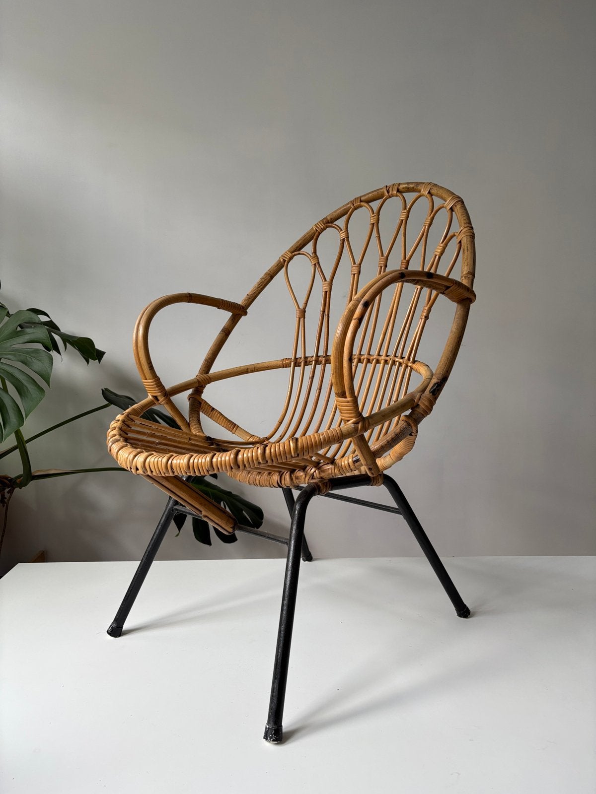 Rotan stoeltje vintage, Ophalen, Gebruikt