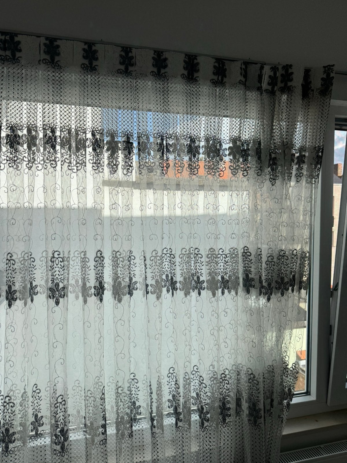 Gordijn, Overige materialen, Zwart, Stitched by Charlotte, Ophalen of Verzenden