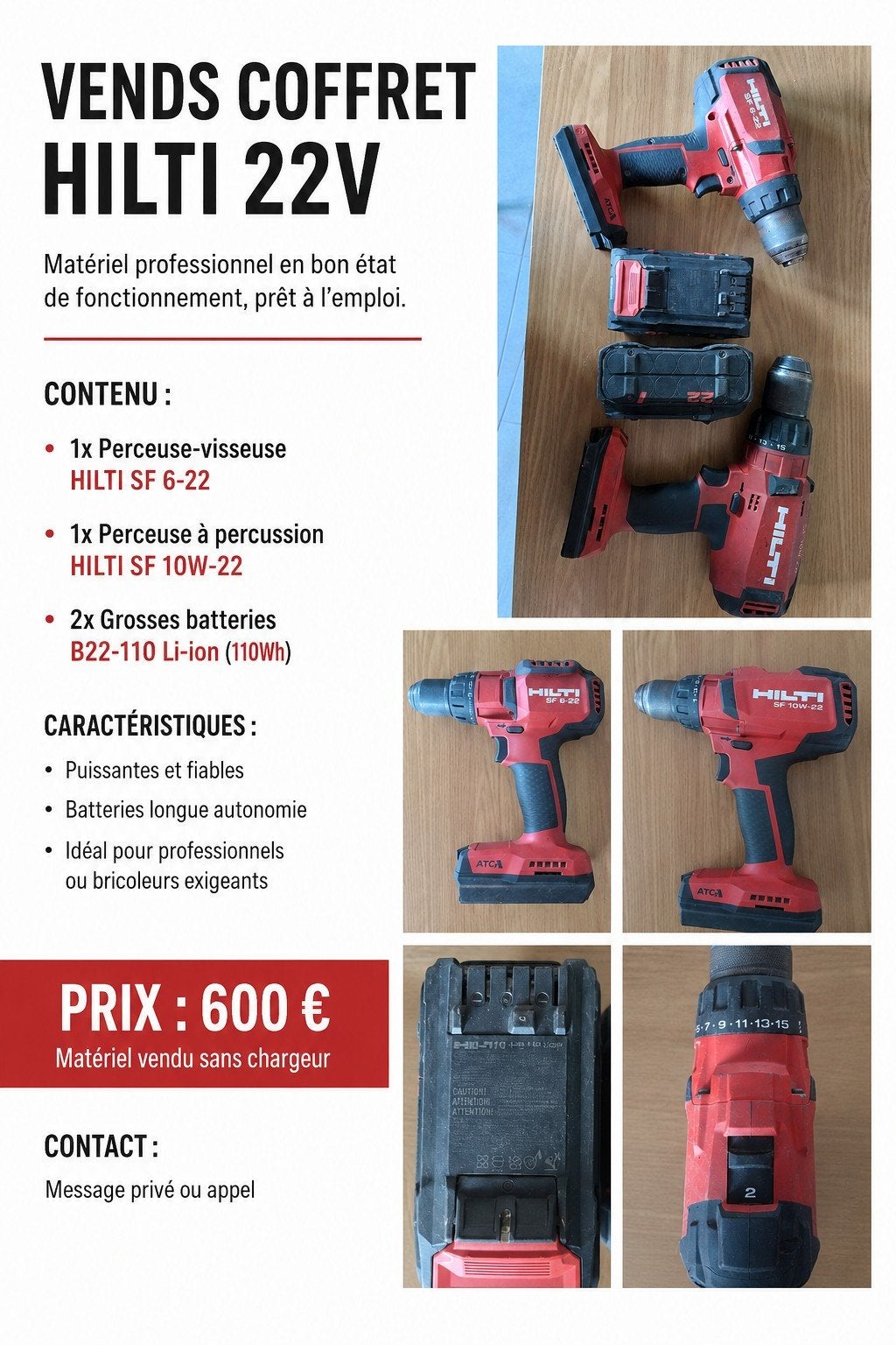 Perceuse Hilti Professionnel, Bricolage & Construction, Outillage | Foreuses, Enlèvement, Perceuse