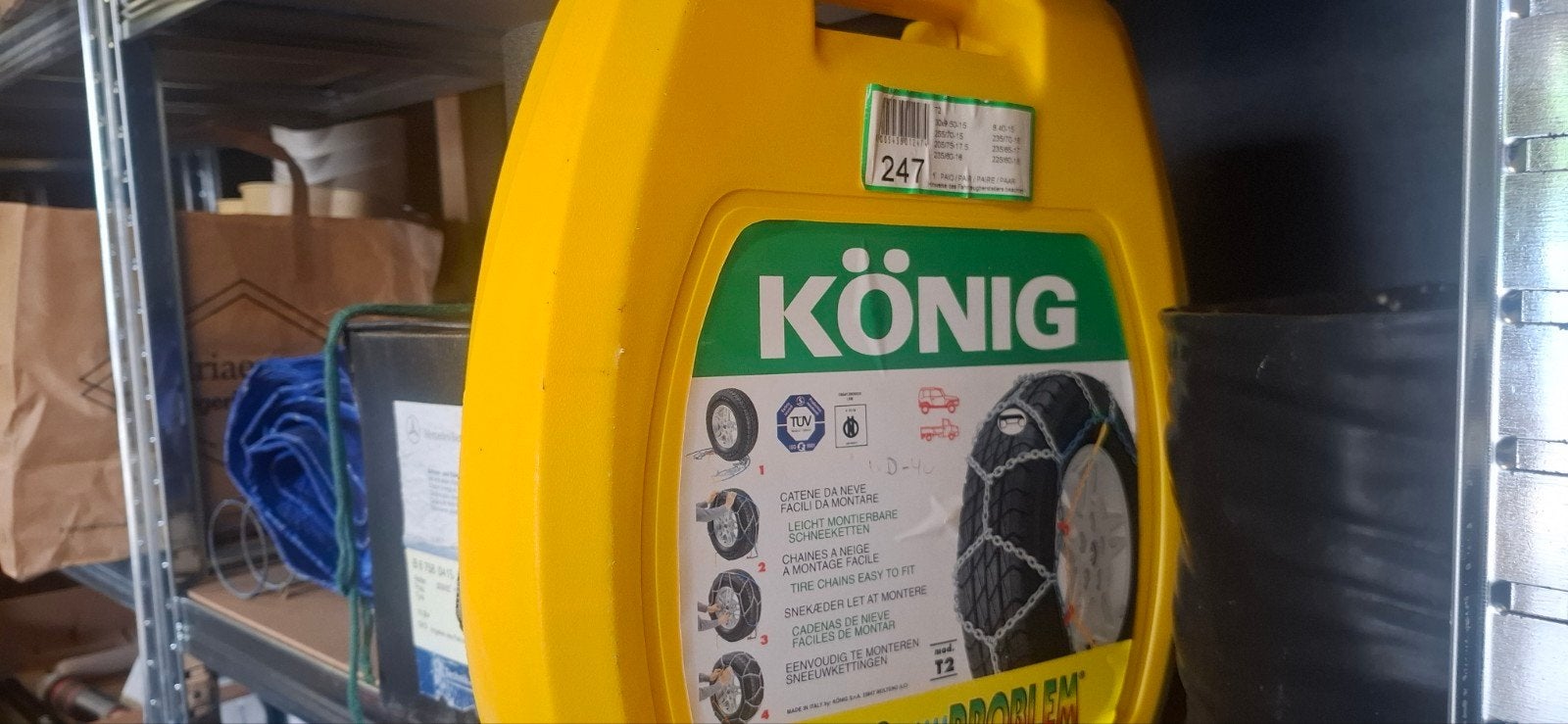 König T2 sneeuwkettingen, maat 247, in stevige box, Auto diversen, Ophalen of Verzenden, Gebruikt