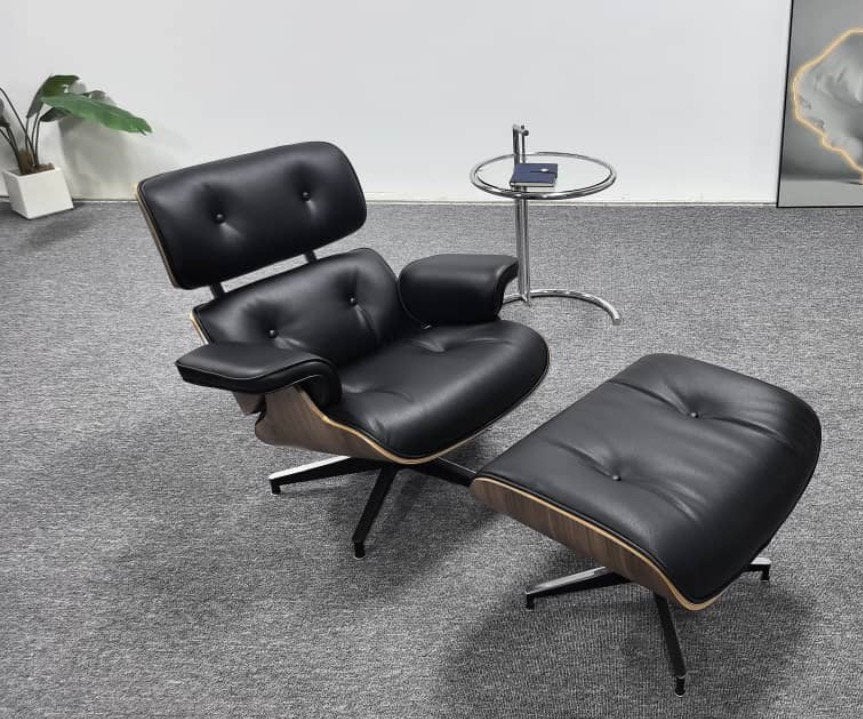 Eames chair + ottoman voetstuk, Maison & Meubles, Neuf, Enlèvement, Noir, Deux