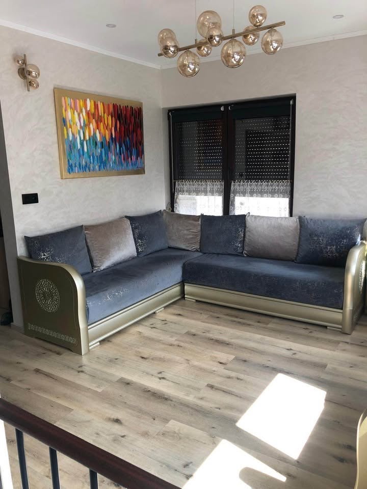Marokkaanse handgemaakte woonkamer taupe/goudgrijs/goud, Huis en Inrichting, Ophalen, Minder dan 75 cm, 125 cm of meer, Zo goed als nieuw