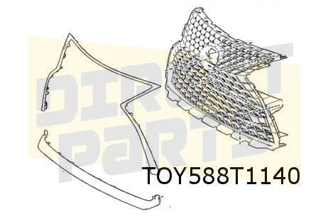 Lexus RX 11/15-10/19 grillekader (3-zijdig) ORIGINEEL! 53121, Auto-onderdelen, -, -, Nieuw, Lexus