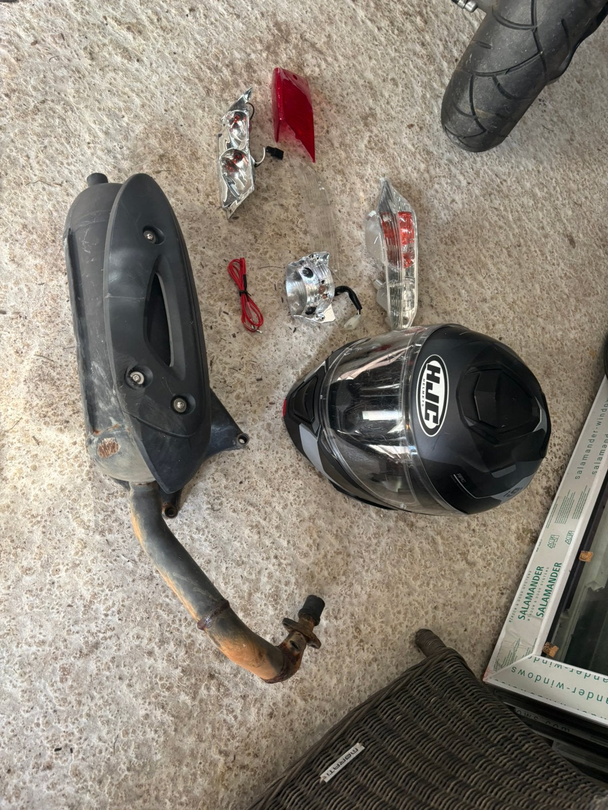 Originele zip onderdelen plus helm, Ophalen of Verzenden, Gebruikt