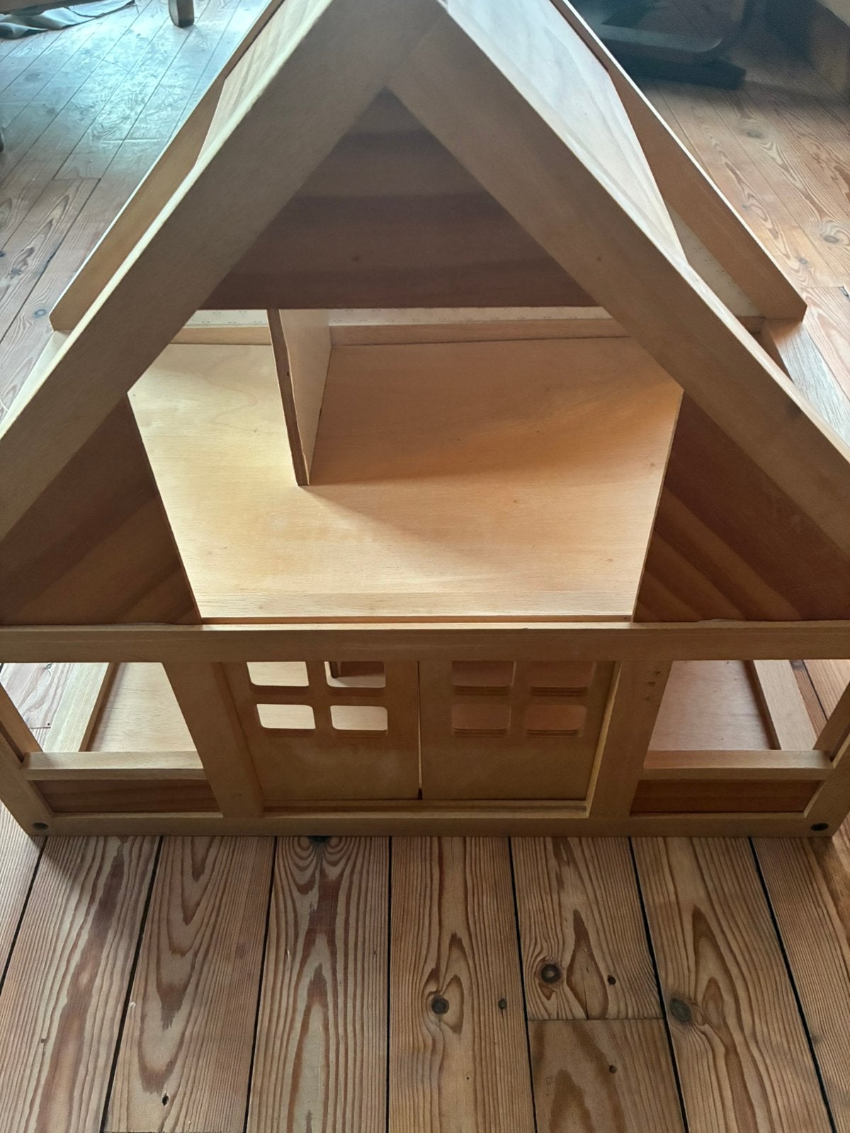 Poppenhuis verantwoord houten speelgoed, Ophalen, Zo goed als nieuw, Poppenhuis