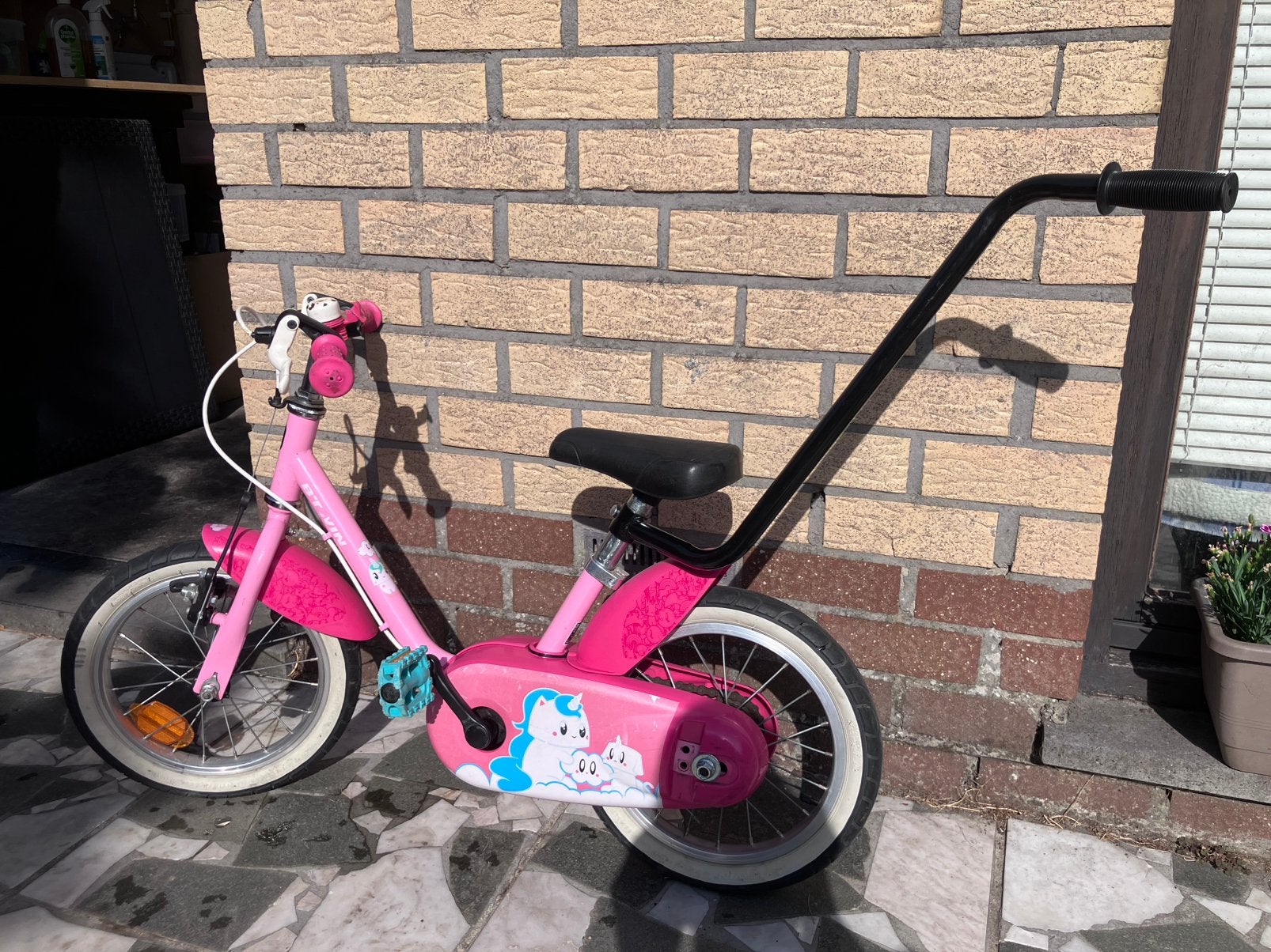 Btwin fiets met duwstok voor begeleider, Ophalen, Gebruikt, Minder dan 16 inch