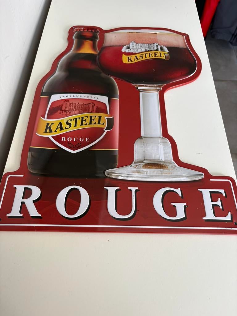 Metalen plaat „KASTEEL ROUGE” (47/36 cm), Ophalen of Verzenden, Zo goed als nieuw
