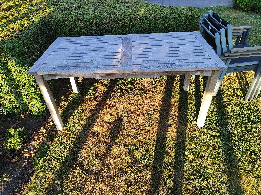 tuintafel met stoelen, Tuin en Terras, Tuintafels, Ophalen, Gebruikt, Rechthoekig, Teakhout