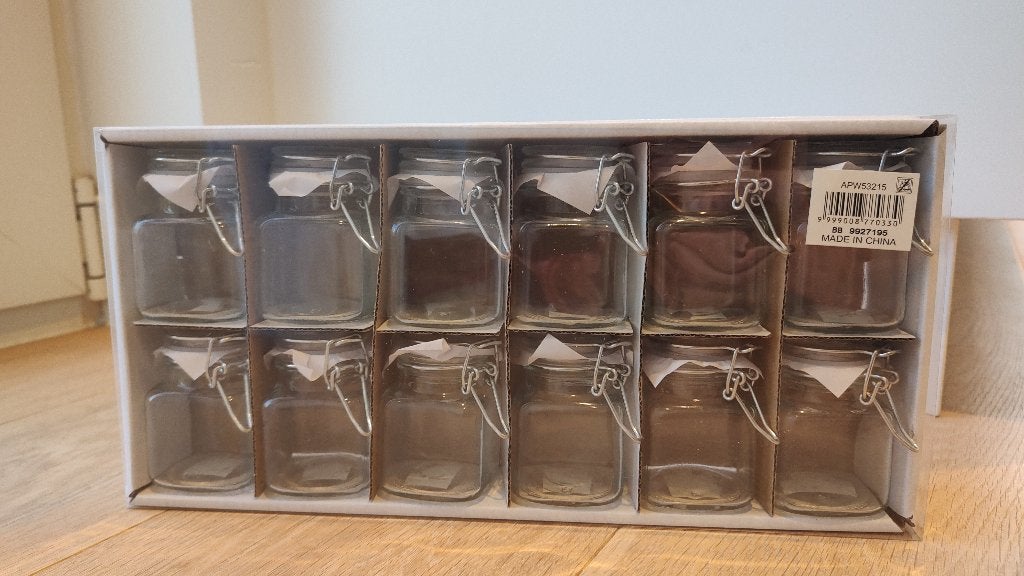 23 glazen potjes (voor doopsuiker, snoepjes...), Ophalen, Nieuw