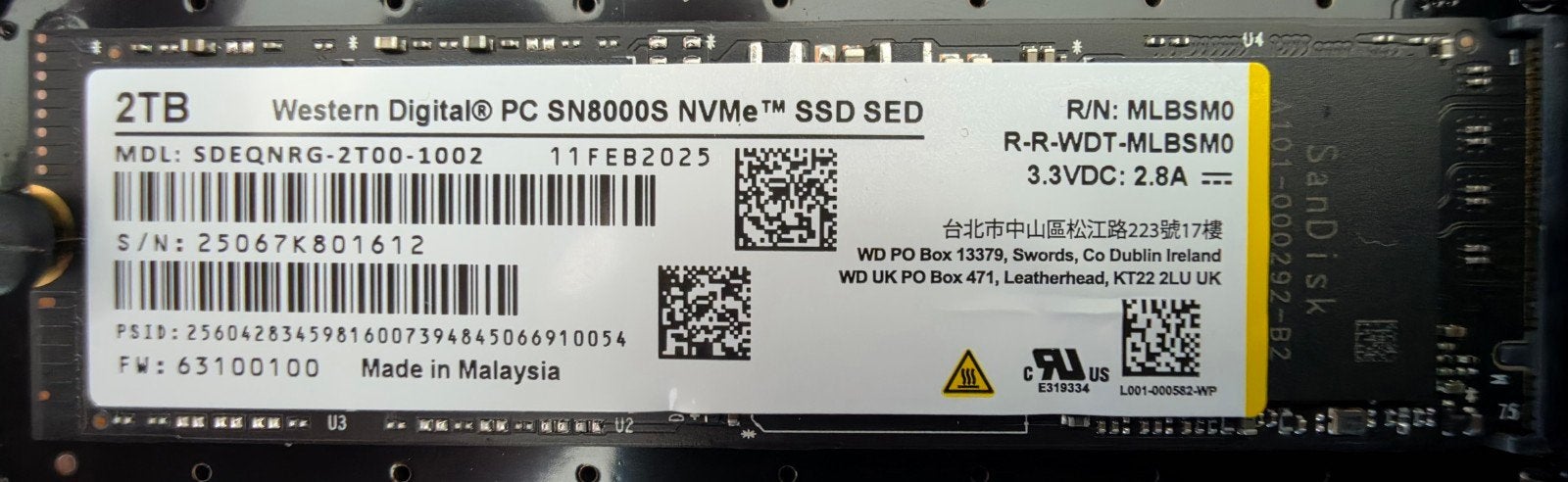 2TB ssd western digital pratiquement neuf, Informatique & Logiciels, Enlèvement ou Envoi, SSD