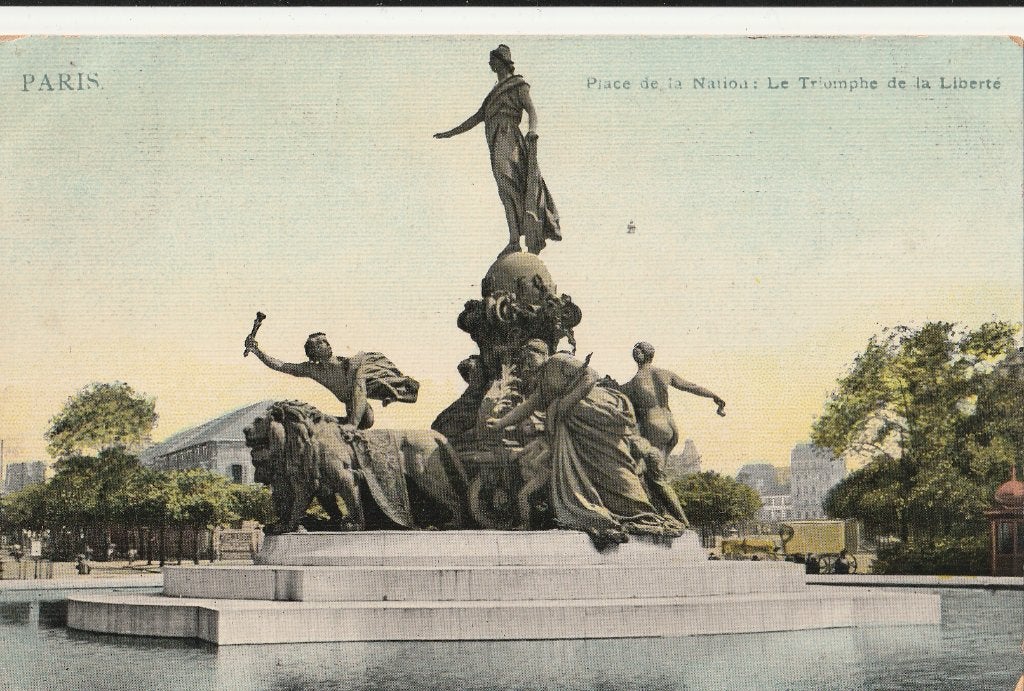 PARIJS - Place de la Nation  Triomf van de vrijheid !, Verzamelen, Postkaarten | Buitenland, Verzenden, Voor 1920, Gelopen, Frankrijk