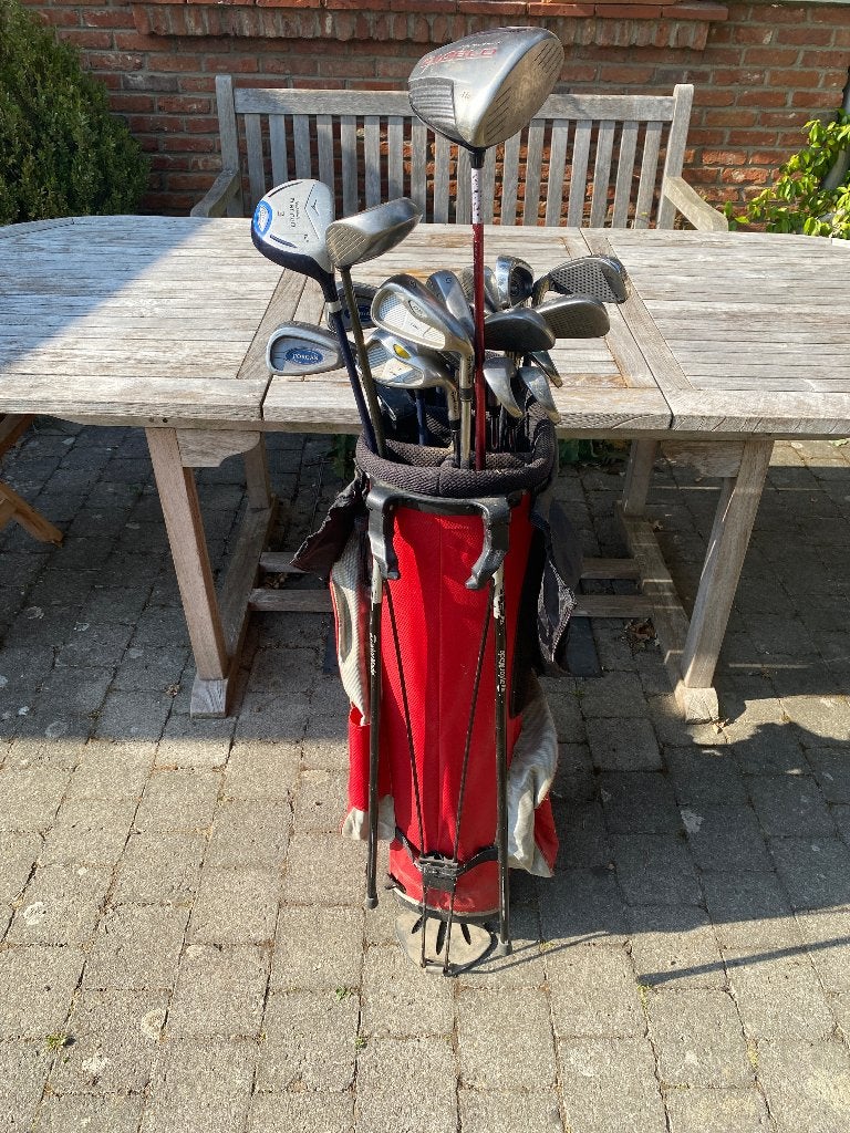 Golftas met 19 clubs, Sport en Fitness, Golf, Ophalen, Gebruikt, Set