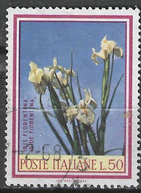 Italie 1967 - Yvert 990 - Fruits et fleurs - Iris (ST), Envoi, Affranchi
