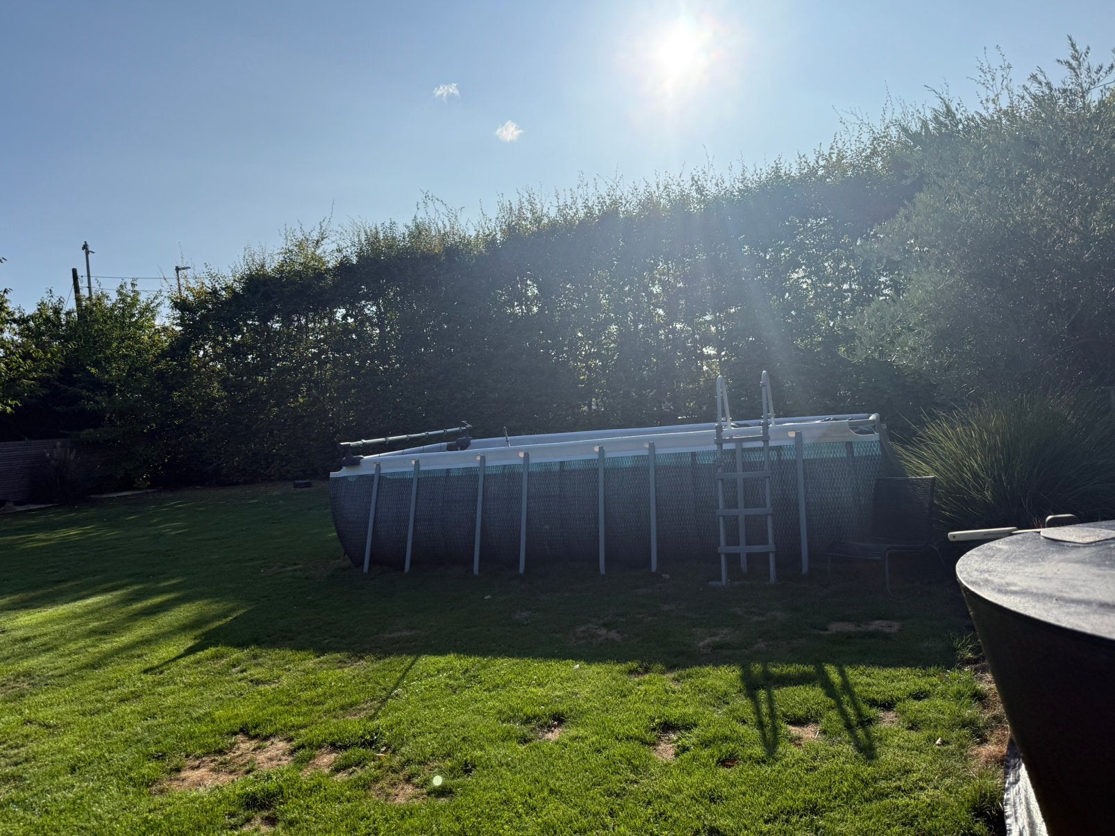 Zwembad 5,49x2,74 met warmtepomp, zandfilter en rolsysyeem, Jardin & Terrasse, Bains à remous et Spas, Enlèvement, Comme neuf