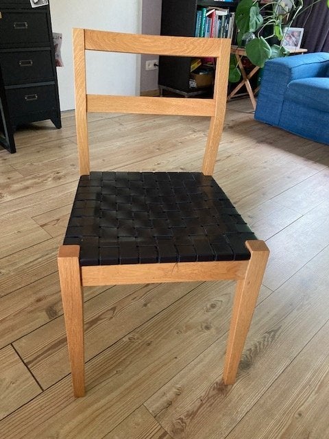 4 tijdloze eetkamerstoelen Habitat, Maison & Meubles, Bois, Modern / tijdloos / design, Comme neuf, Brun