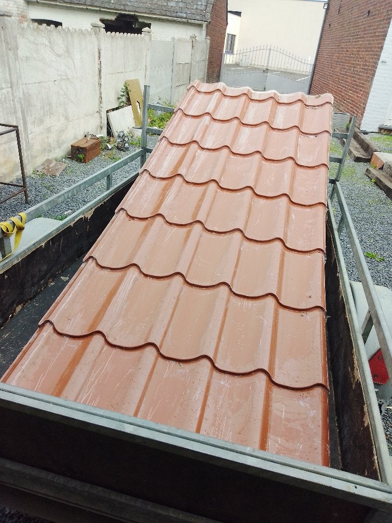 Bricotuil dakplaat 250x98 cm 0,5mm terracotta, Bricolage & Construction, Tuiles & Revêtements de toit, 15 m² ou plus, Autres couleurs