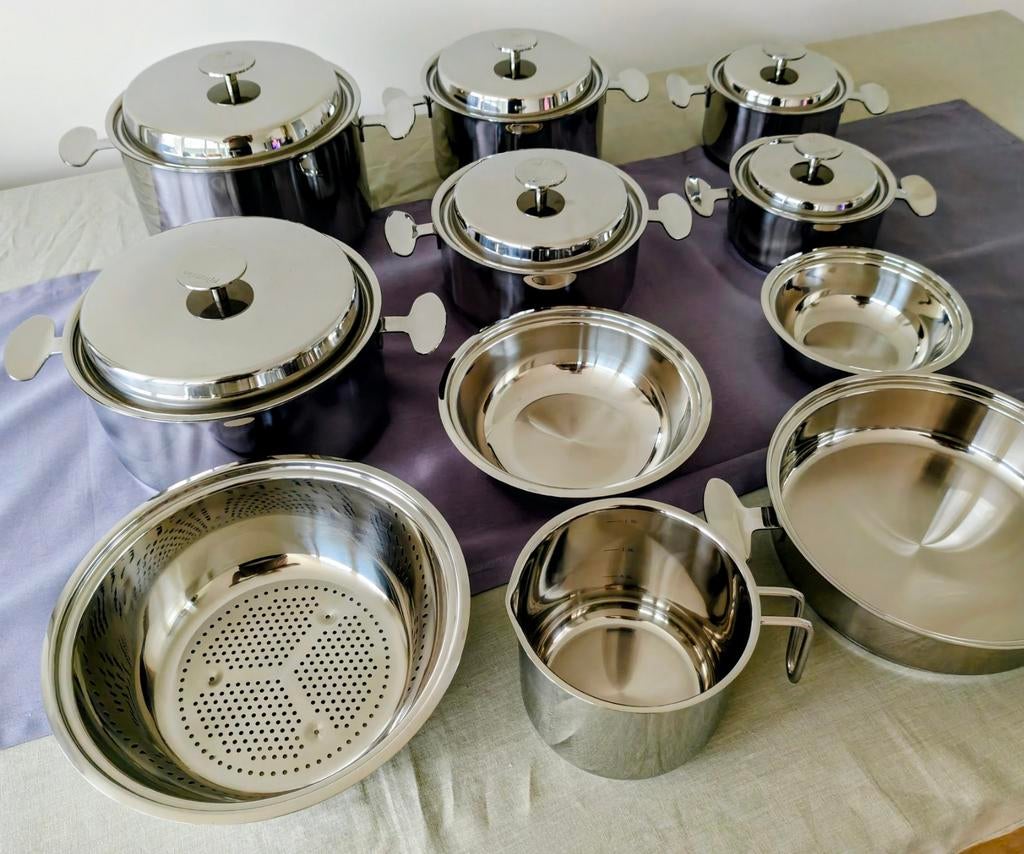Nouveau batterie de cuisine Vansthal 17pcs, Maison & Meubles, Cuisine | Casseroles & Poêles, Neuf, Ensemble de casseroles, Inox