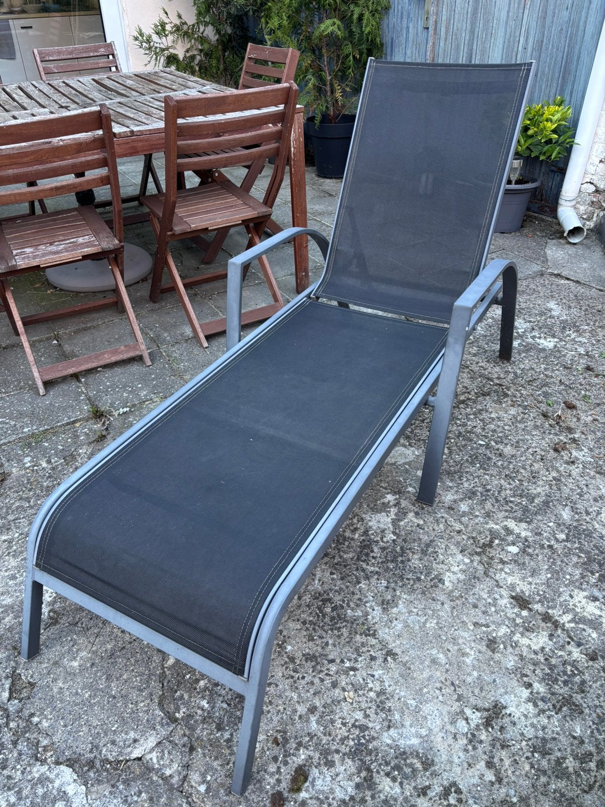 Chaise longue avec dossier réglable, Enlèvement, Utilisé, Aluminium, Réglable