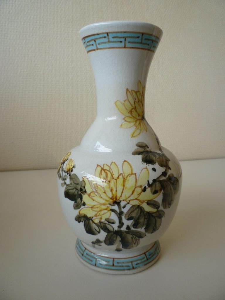 Porseleinen vaas in Japanse stijl, Ophalen of Verzenden, Zo goed als nieuw, Wit