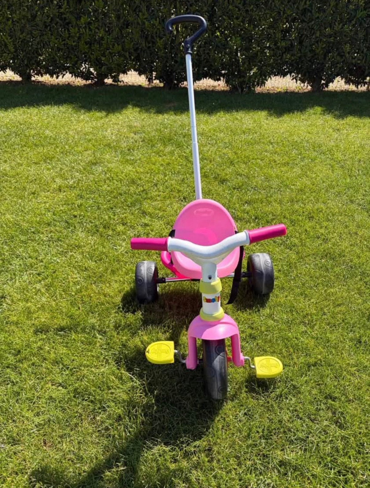 Driewieler smoby met duwstang, Ophalen, Zo goed als nieuw, Duwstang