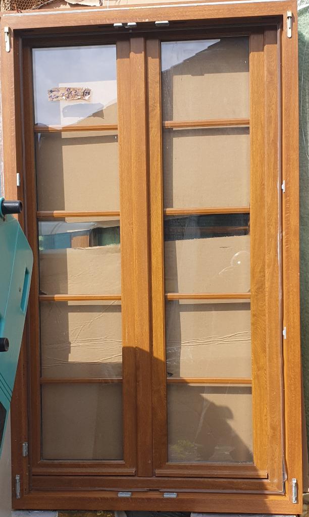 PORTE FENÊTRES PVC CHENE MOYEN, Enlèvement, Double vitrage