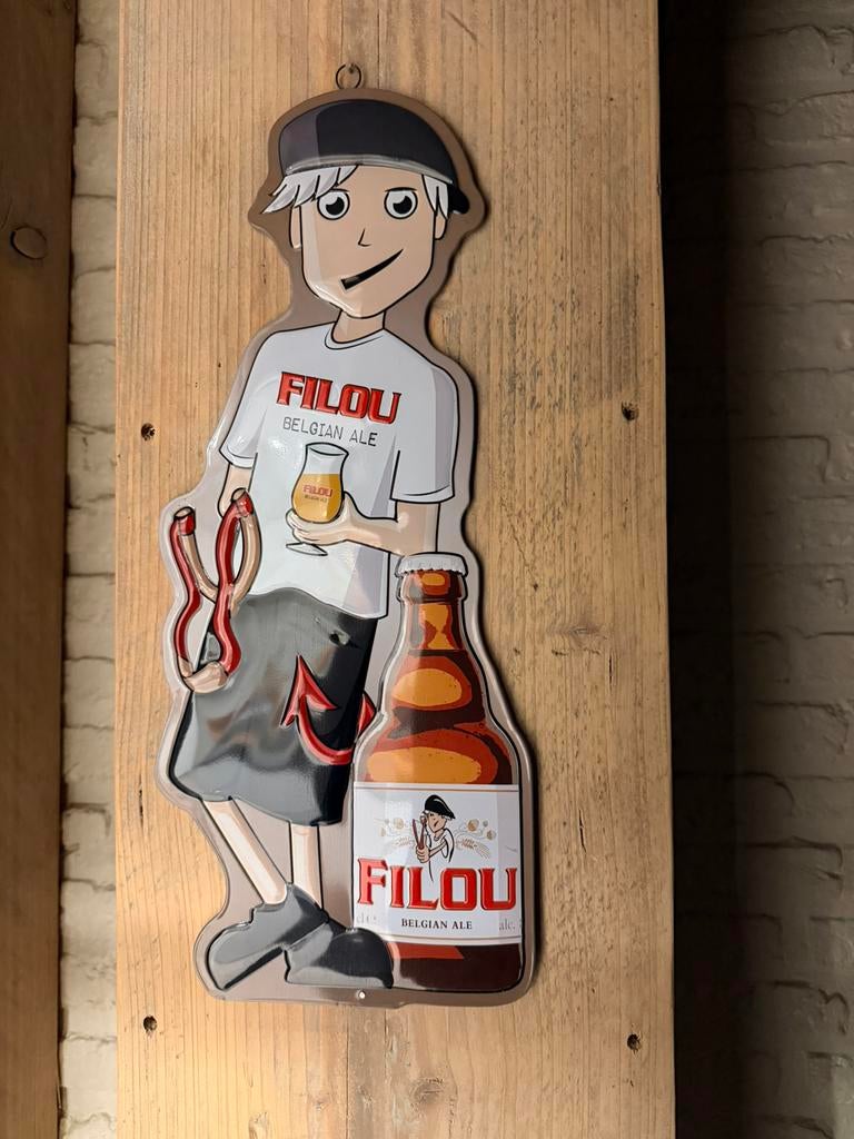 Filou reclamebord, Ophalen, Zo goed als nieuw, Reclamebord