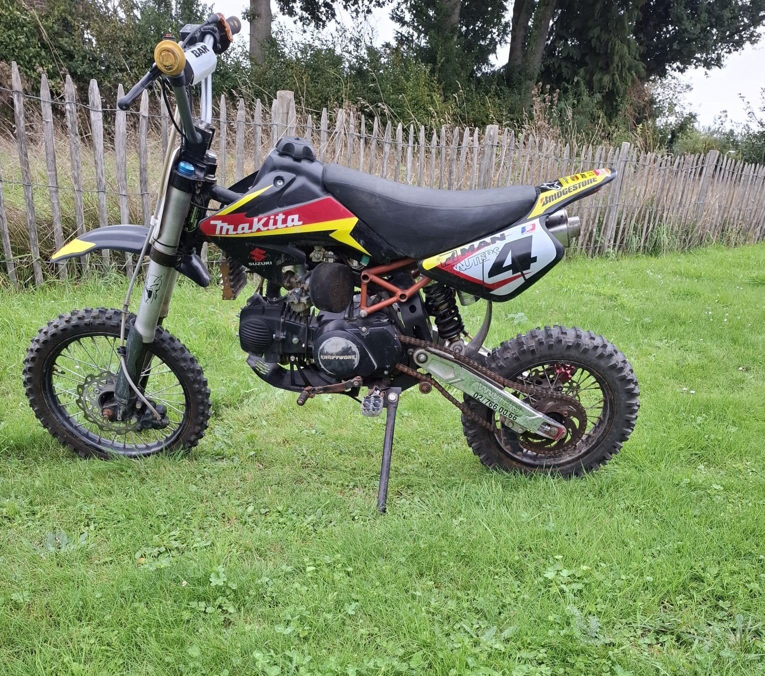 makita pitbike 140cc, Makita, Schijfrem, Ophalen, 140 cc