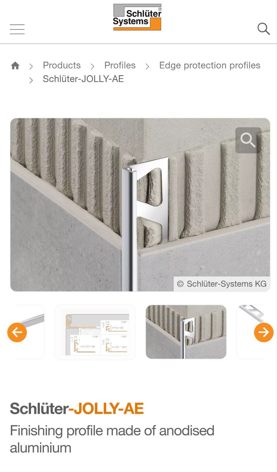 Profilé de carrelage Schlüter-Systems J100AE/300 de 3 x 2,4, Enlèvement