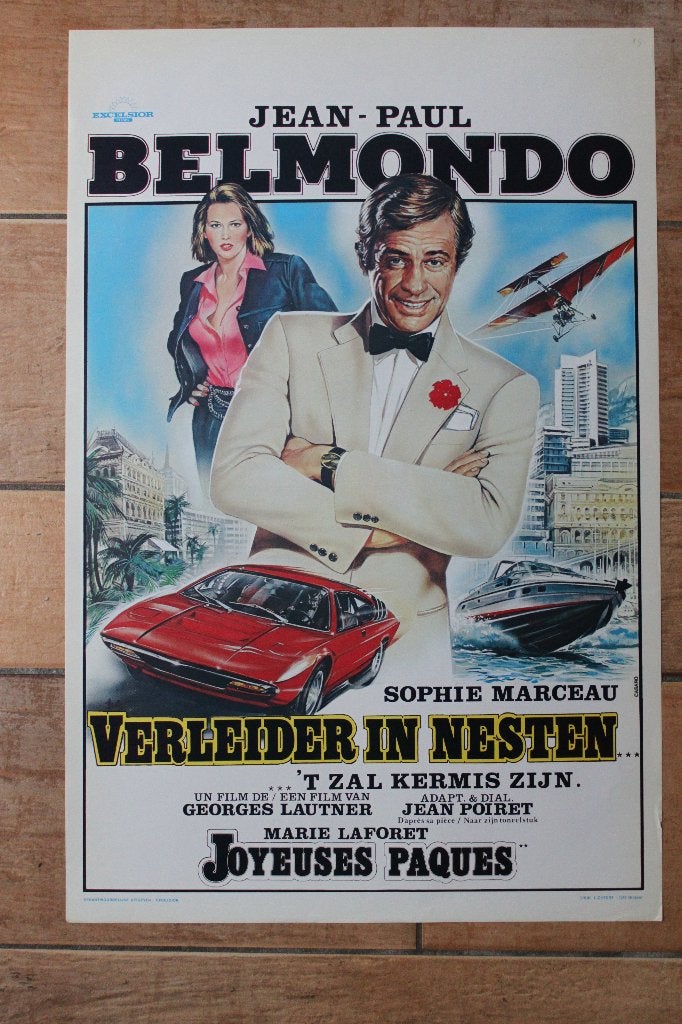 filmaffiche Jean-Paul Belmondo Joyeuses Paques filmposter, Verzamelen, Rechthoekig Staand, Ophalen of Verzenden, Zo goed als nieuw