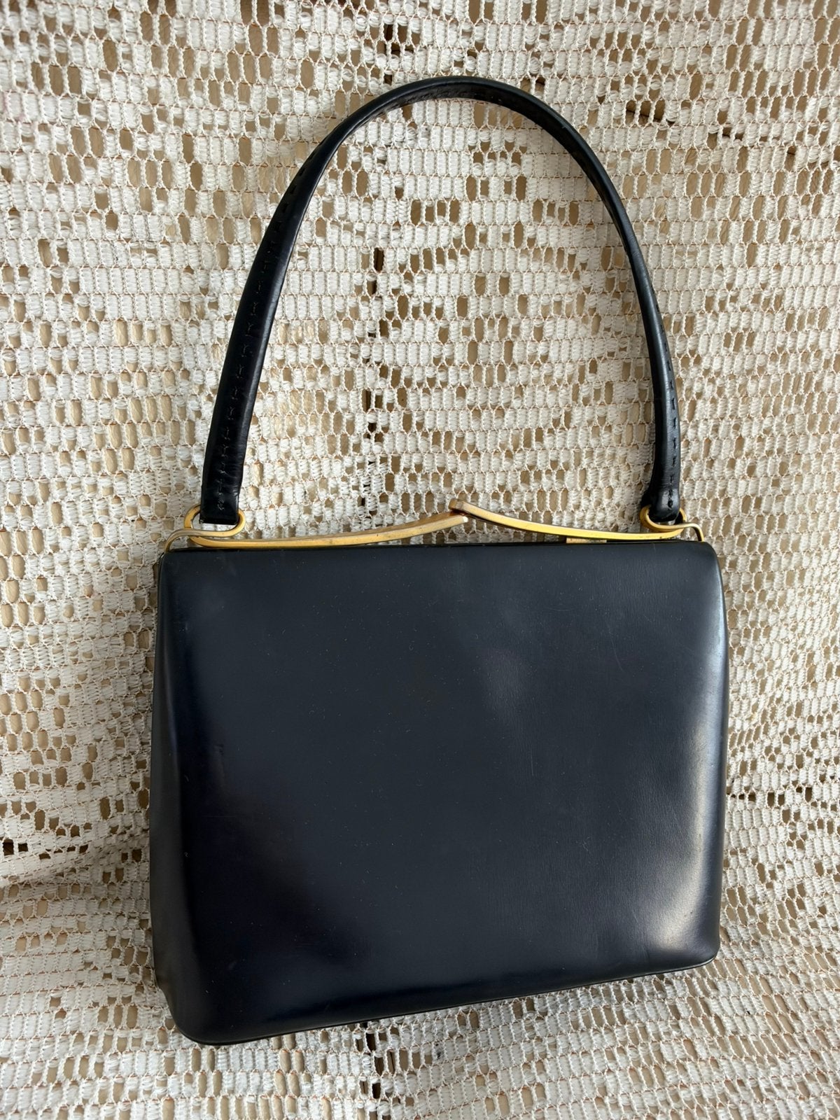 Sac DELVAUX vintage cuir noir, Enlèvement ou Envoi, Comme neuf, Noir