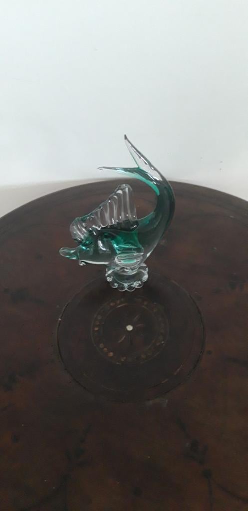 Handgeblazen Murano vissculptuur groen helder glas, Antiek en Kunst, Antiek | Glaswerk en Kristal, Ophalen