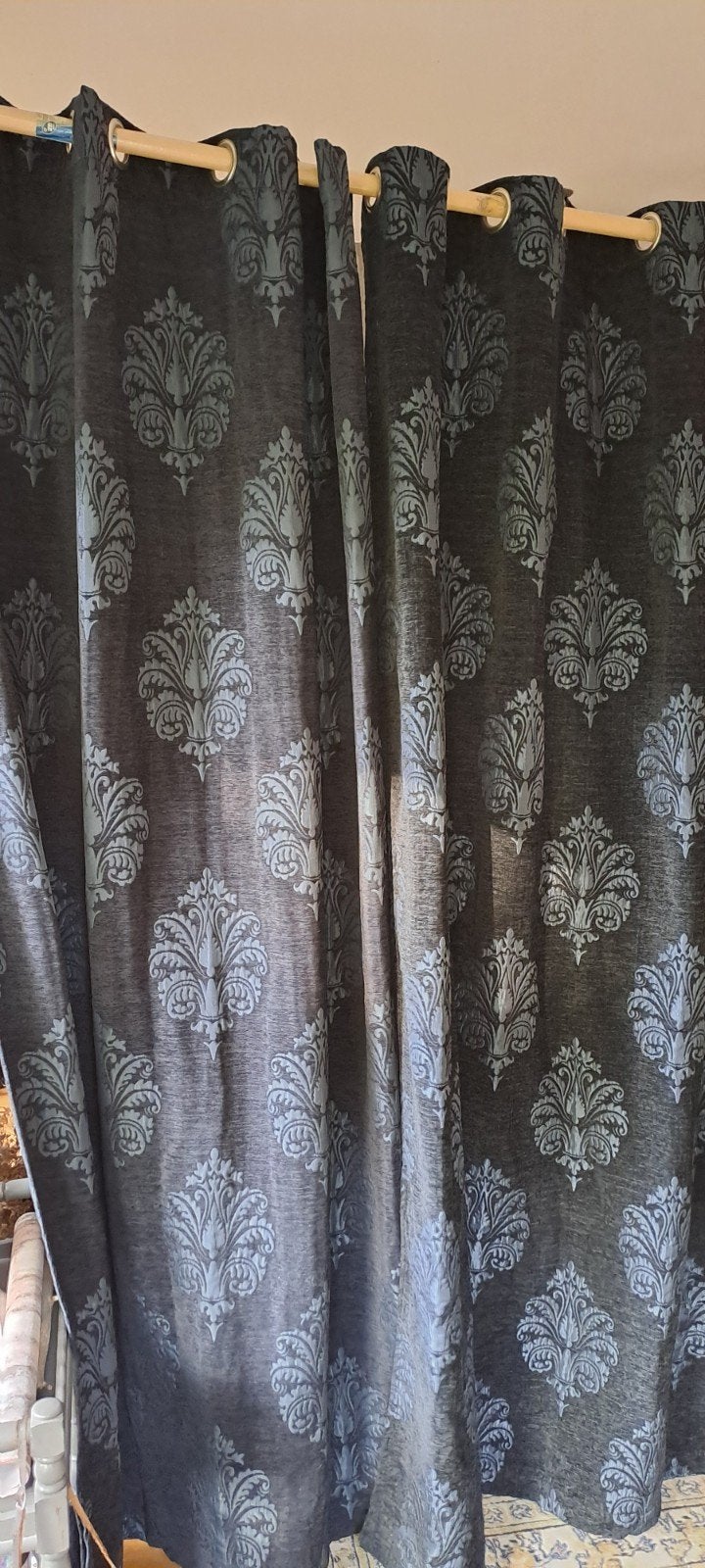 Très jolie paire de tentures épaisses, Maison & Meubles, 220 cm, Velours, Comme neuf, Enlèvement