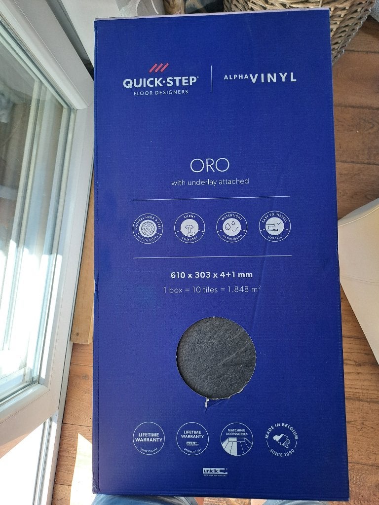 Quick Step vinylvloerbedekking Alpha vinyl, Maison & Meubles, Neuf, Moins de 5 m², Enlèvement, Mooie uitstraling zoals zwarte leisteen