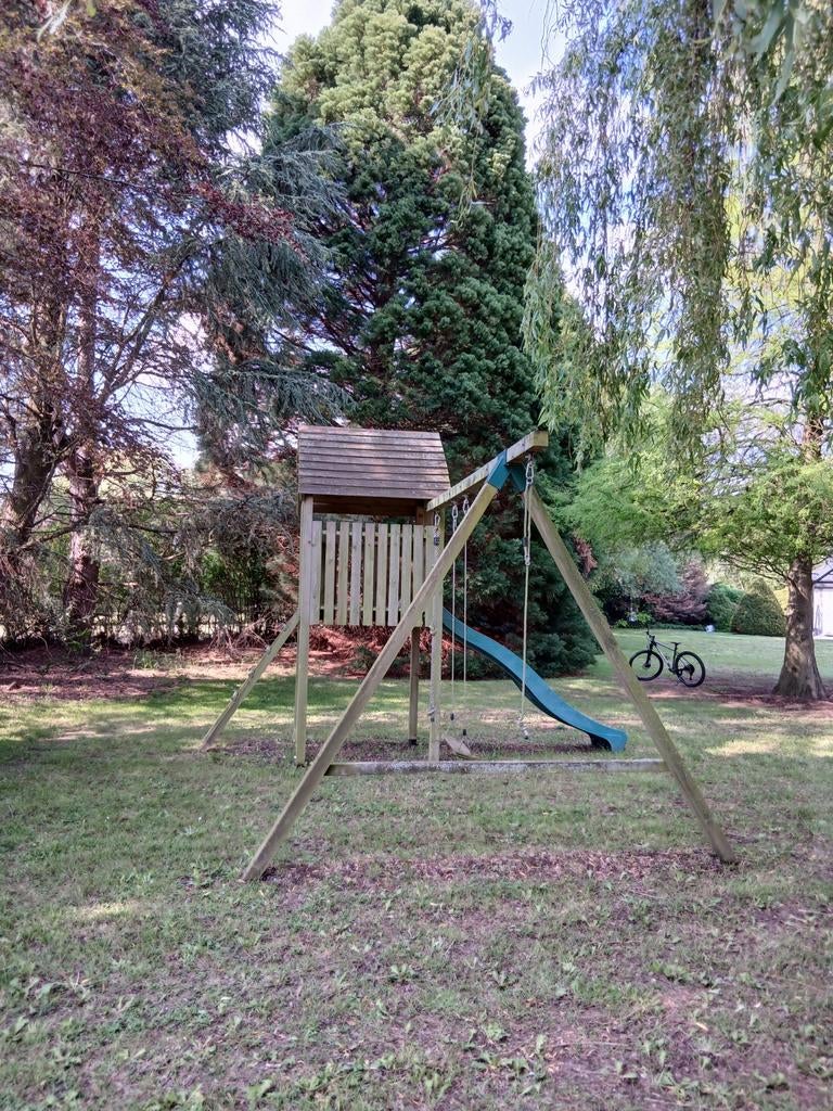 Houten speeltuig, Kinderen en Baby's, Speelgoed | Buiten | Speeltoestellen, Ophalen, Klimtouw