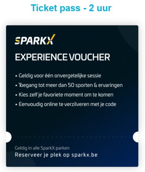 Sparkx Antwerpen - 6 x Ticket pass 2 uur, Tickets & Billets, Sport | Autre, Trois personnes ou plus