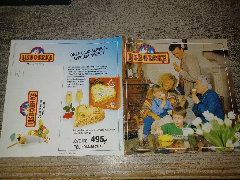 ijsboerke folder publiciteit mei 1988, Ophalen of Verzenden, Zo goed als nieuw, Overige typen