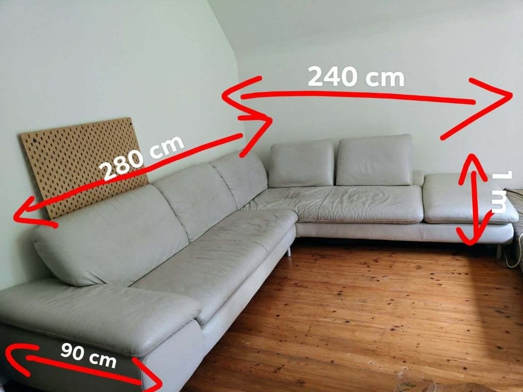 Siège d'angle en cuir, Enlèvement, Utilisé, Cuir, Strak